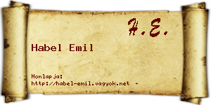 Habel Emil névjegykártya